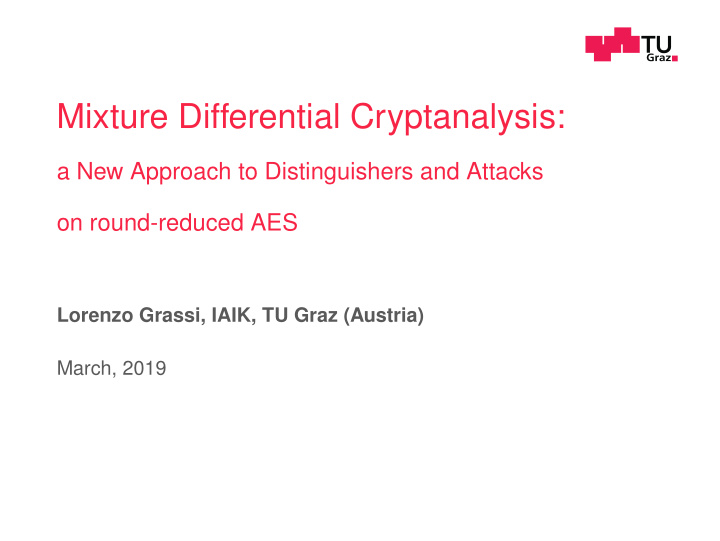mixture differential cryptanalysis