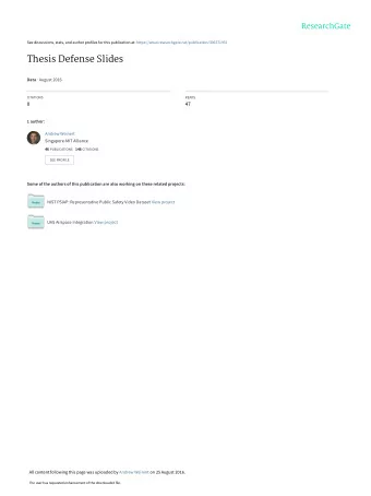 Thesis Defense Slides Data  August 2016  CITATIONS  READS  0  47  1 author:  Andrew Weinert