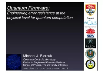 QuantumFirmware:  Engineeringerrorresistanceatthe