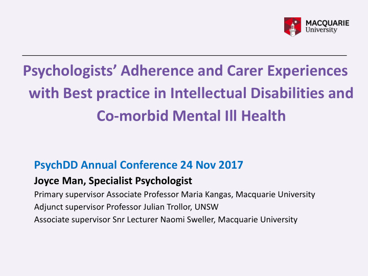 psychologists adherence and carer experiences