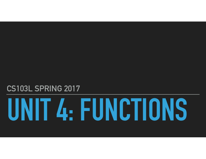 unit 4 functions