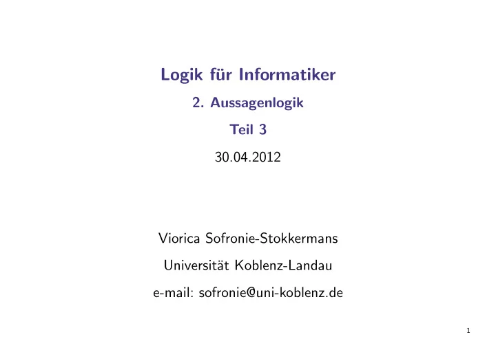 logik f ur informatiker