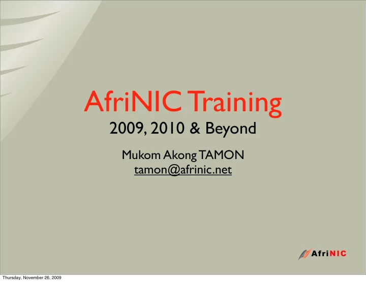 afrinic training