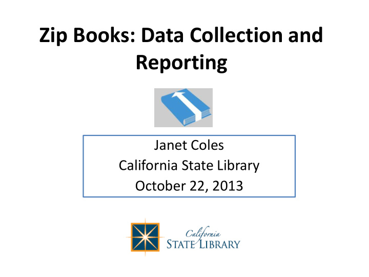 zip books data collection and reporting