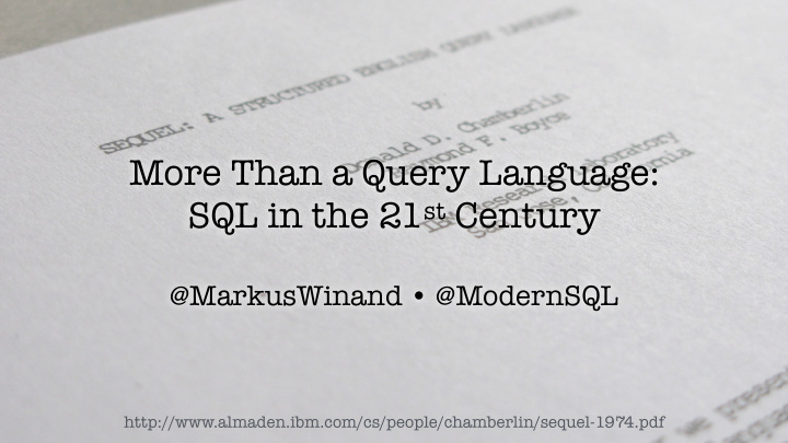 more than a query language sql in the 21 st century