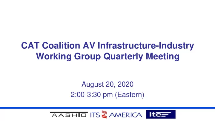 working group quarterly meeting