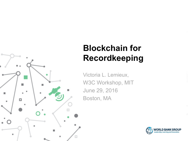 blockchain for recordkeeping