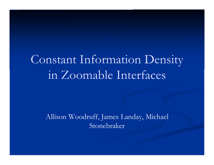 constant information density in zoomable interfaces