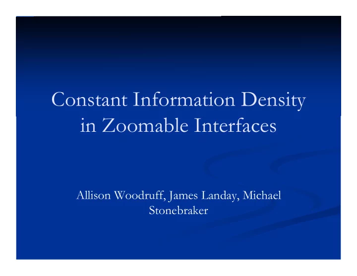 constant information density in zoomable interfaces