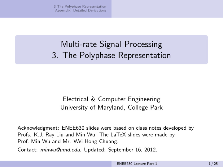 multi rate signal processing 3 the polyphase