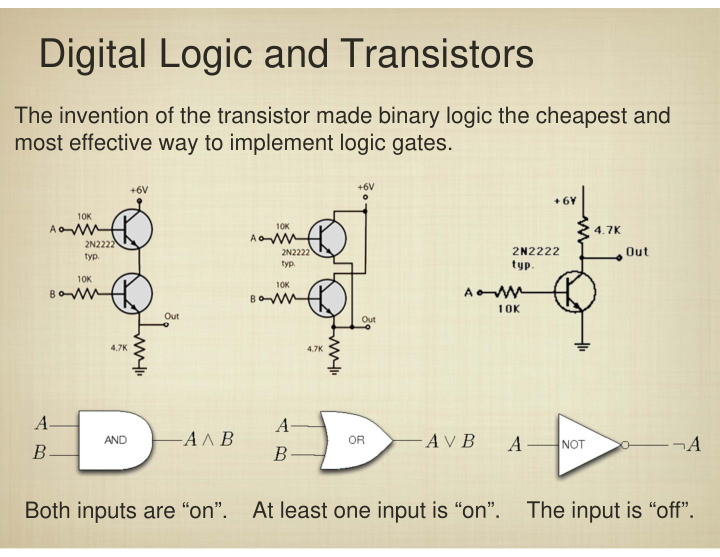digital logic and transistors