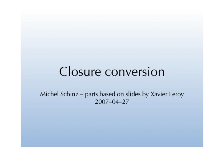 closure conversion