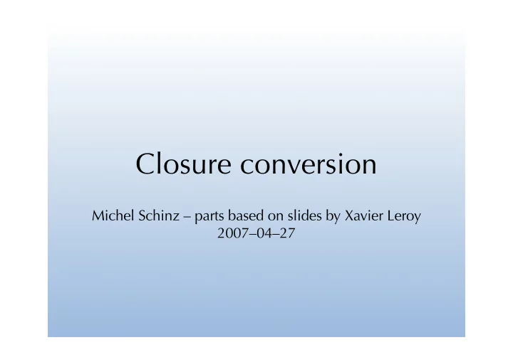 closure conversion