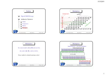 5/15/2019  Multipliers  Outline  multiplicand  Digital CMOS Design  b b 0  a a 7  a a 6  a a 5  a a