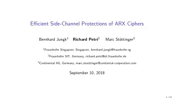 Effjcient Side-Channel Protections of ARX Ciphers Bernhard Jungk 1 Richard Petri 2 Marc Stttinger
