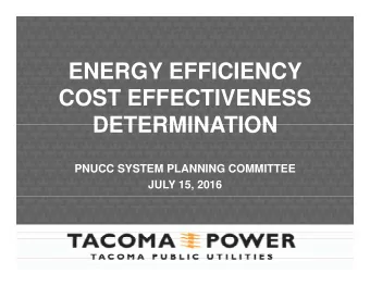 ENERGY EFFICIENCY  COST EFFECTIVENESS  DETERMINATION  DETERMINATION  PNUCC SYSTEM PLANNING