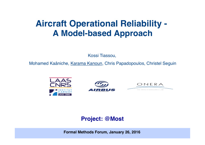 aircraft operational reliability