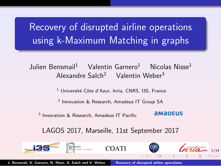 recovery of disrupted airline operations using k maximum