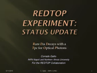 R are E ta D ecays with a T pc for O ptical P hotons  Corrado Gatto  INFN Napoli and Northern