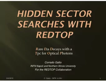 R are E ta D ecays with a T pc for O ptical P hotons  Corrado Gatto  INFN Napoli and Northern