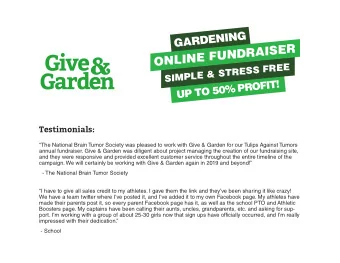 ONLINE FUNDRAISER  SIMPLE &amp; STRESS FREE  Testimonials:  The National Brain Tumor Society was