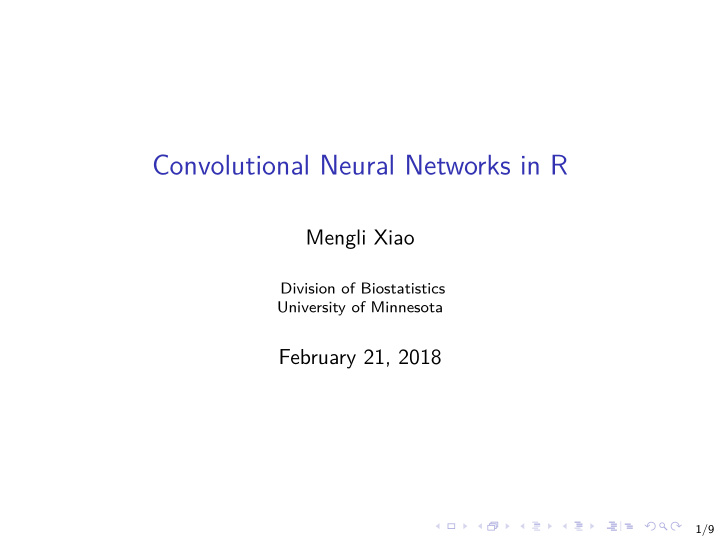 convolutional neural networks in r