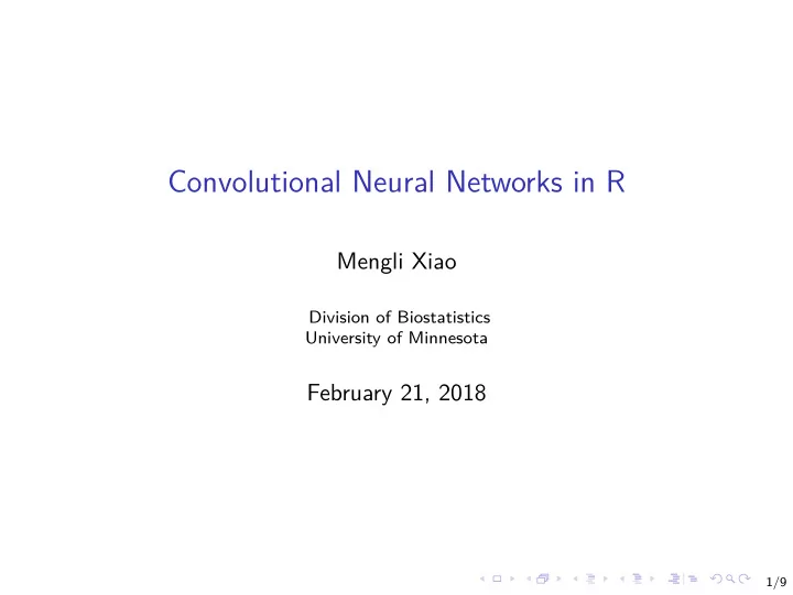 convolutional neural networks in r