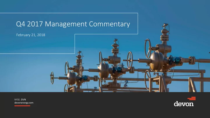 q4 2017 management commentary