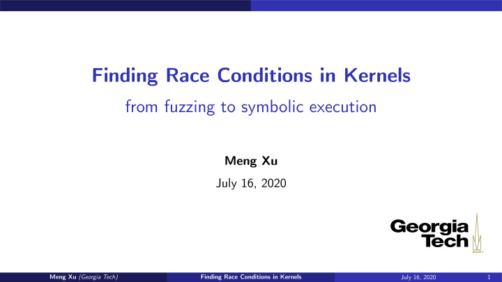 finding race conditions in kernels