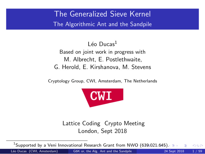 the generalized sieve kernel