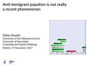 Ant-immigrant populism is not really  a recent phenomenon  Didier Ruedin  University of the