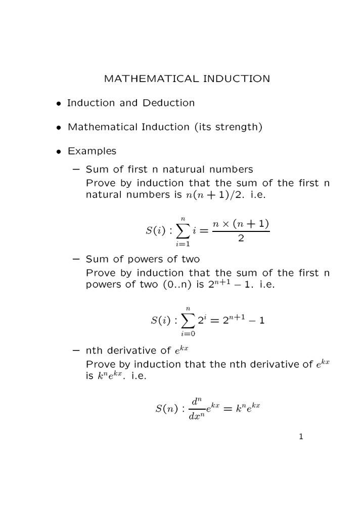 ma thema tical induction induction and deduction