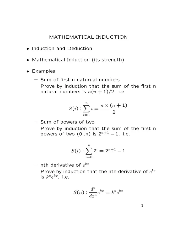 ma thema tical induction induction and deduction