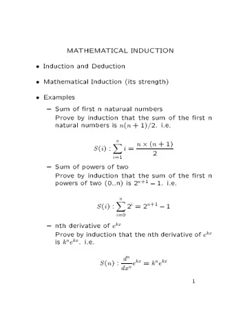 MA  THEMA  TICAL  INDUCTION    Induction  and  Deduction    Mathematical  Induction  (its
