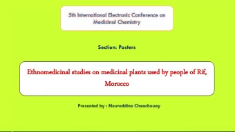 Eth  thnomedici  icinal st  stud  udie  ies on  on medicin  icinal  l plan  lants  ts us  used by