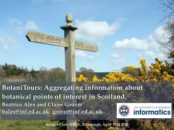 BotaniTours: Aggregating information about botanical points of interest in Scotland.  Beatrice