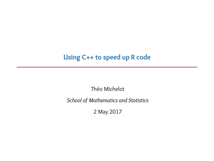using c to speed up r code