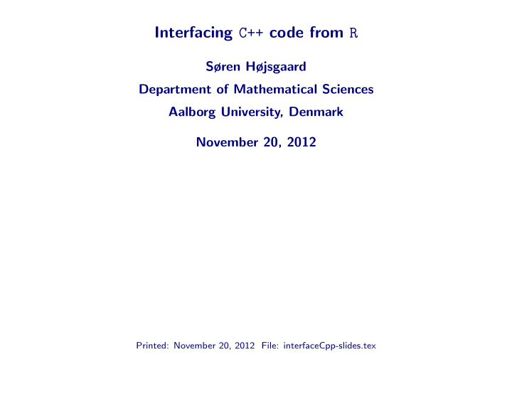 interfacing c code from r