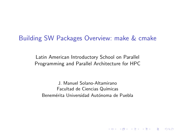 building sw packages overview make cmake