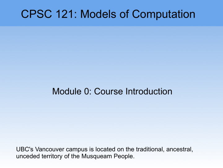 cpsc 121 models of computation