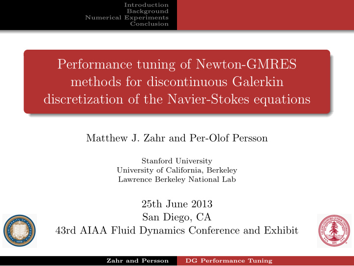 performance tuning of newton gmres methods for