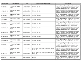 OEM  MODEL AIRCRAFT ELIGIBILITY  LIMITATIONS  Inspect, Maintain, Repair, Overhaul in accordance