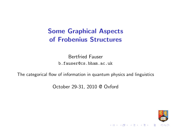 some graphical aspects of frobenius structures