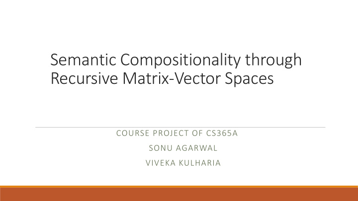 recursive matrix vector spaces