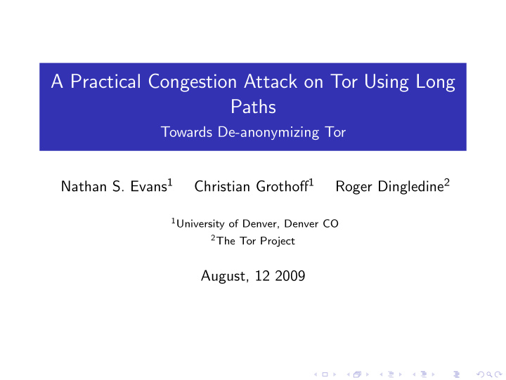 a practical congestion attack on tor using long paths
