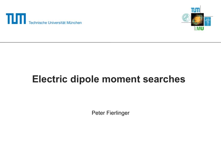 electric dipole moment searches