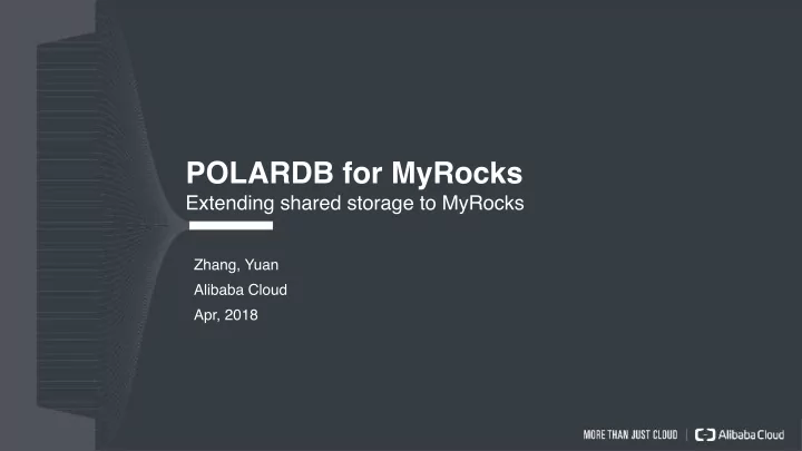 polardb for myrocks