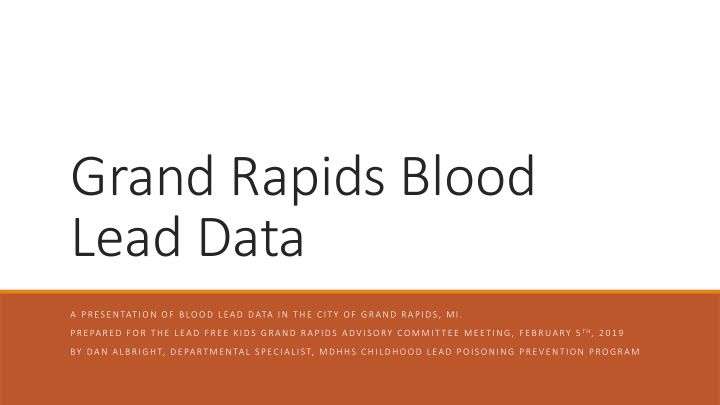 grand rapids blood lead data