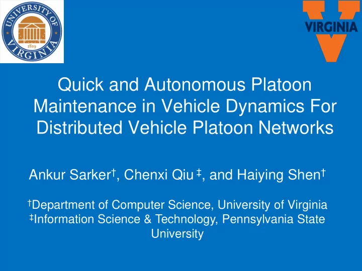 maintenance in vehicle dynamics for