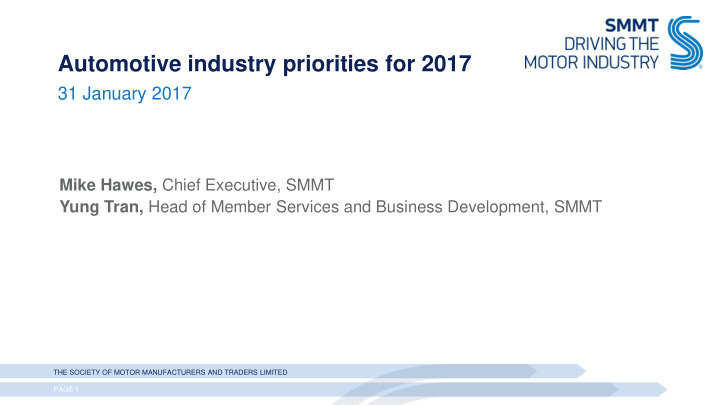 the society of motor manufacturers and traders limited